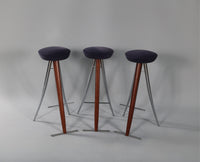 Modernist Bar Stools - 3 Piece Set (Vintage) by Enrico Bartolini