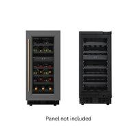 KoolMore Reserve 15 in. Under-Counter Panel Ready Dual Zone Built-in Wine Cooler and 23 Bottle Capacity in Black