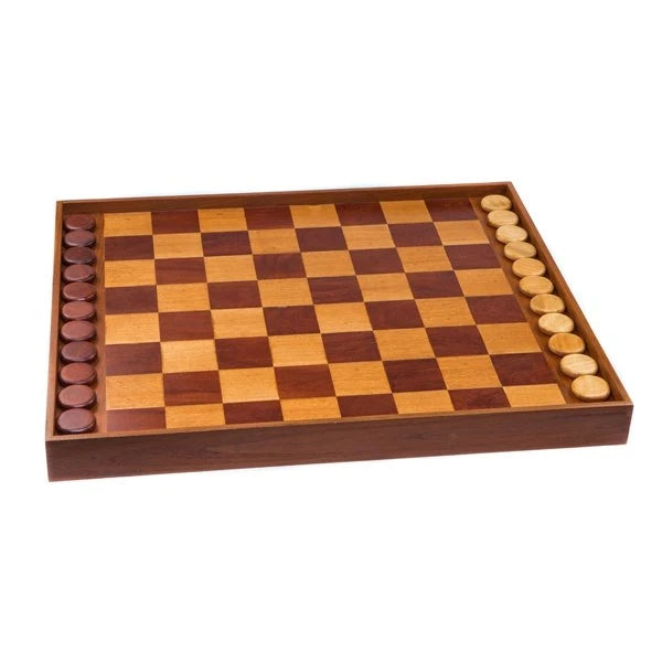 Whitecap Teak Oiled Game Board - solid teak multi-game board for Chess, Checkers, and Backgammon