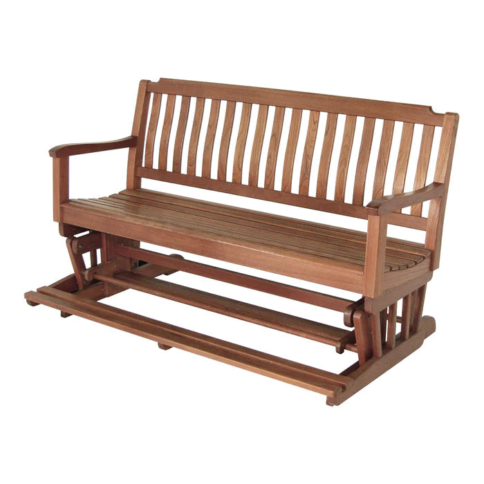 Whitecap 60-inch Premium Grade Teak Glider Bench with oiled finish and marine grade stainless steel hardware