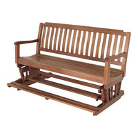 Whitecap 60-inch Premium Grade Teak Glider Bench with oiled finish and marine grade stainless steel hardware