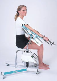 Kinetec 6080 Elbow CPM machine - front view with patient arm support