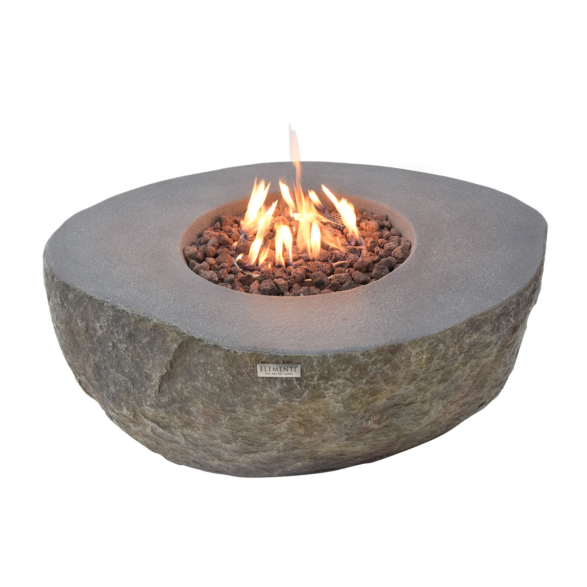 Elementi Boulder 43-inch concrete gas fire table hero view