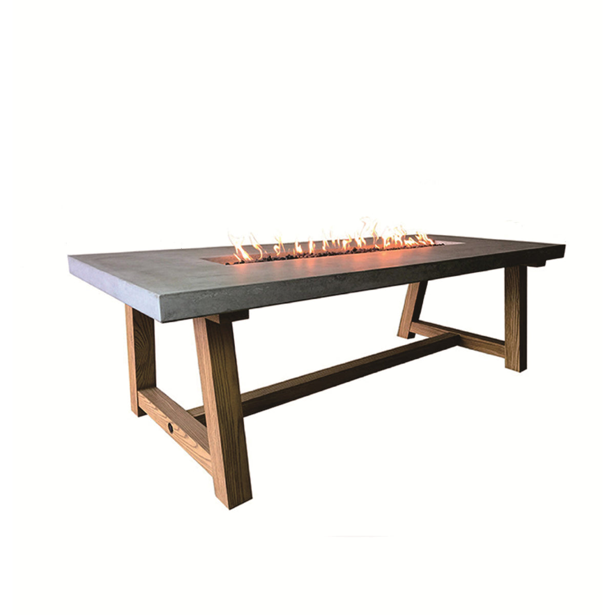 Elementi Sonoma 83-inch Rectangular Concrete Gas Fire Dining Table - main hero view