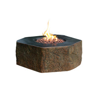 Elementi Columbia 42-inch round concrete gas fire table - hero view