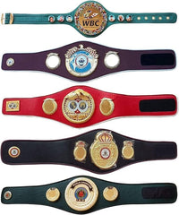 5 Championship Boxing Belts Set WBC WBA WBO IBF IBO Adult Size Replicas - Full Collection