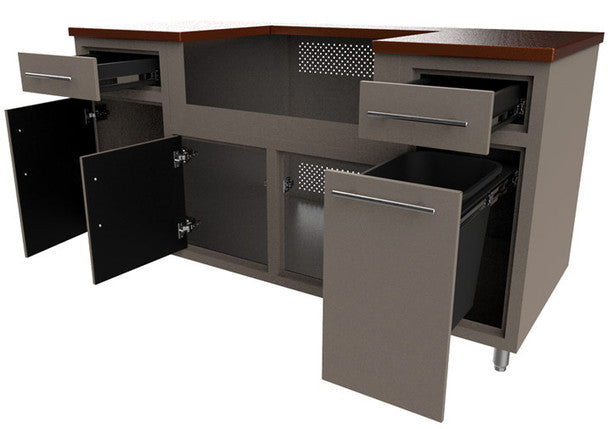 Challenger Designs Coastal Island 67.25-DDGW outdoor kitchen island front view