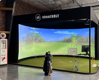 aG Curve golf simulator enclosure curved screen interior view