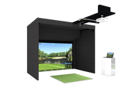 aboutGOLF aG Sim Kit Enclosure front view in a residential installation