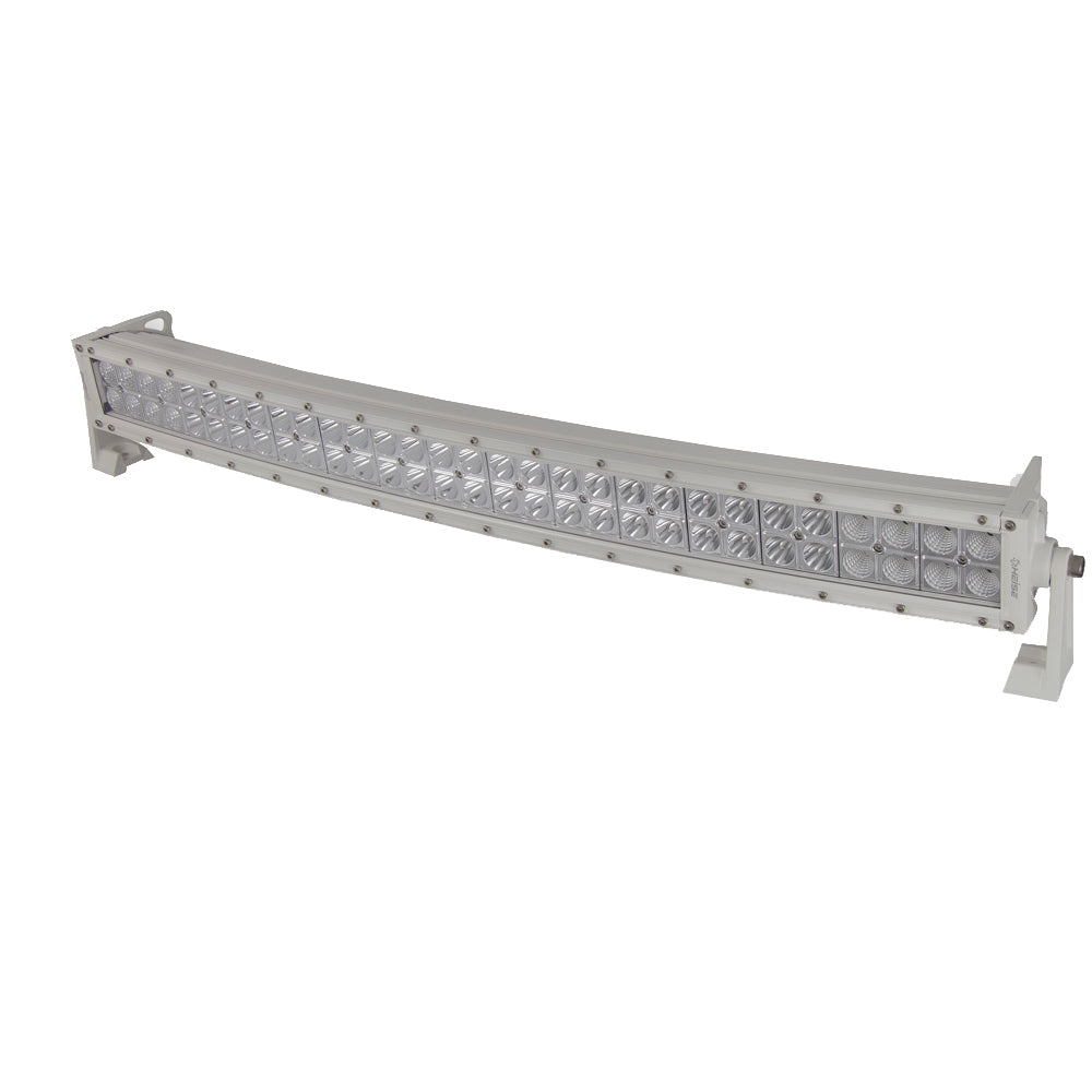 HEISE 30 inch Dual Row Marine LED Curved Light Bar - white housing, full product view