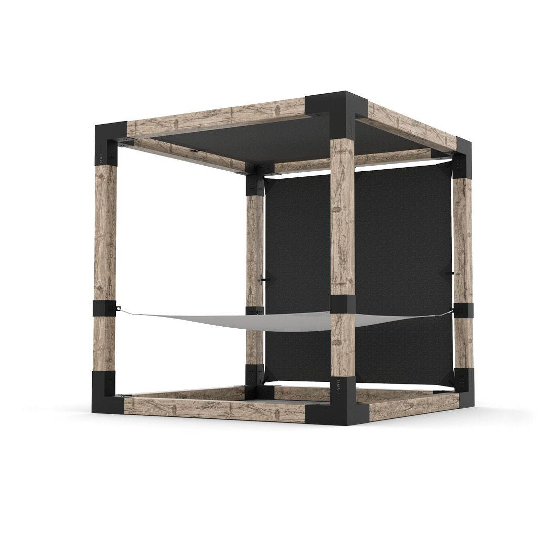 Toja Grid 2 Person Hammock Kit - Graphite frame with White hammock close-up