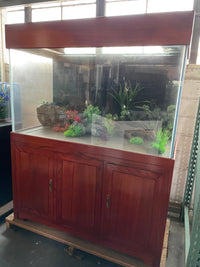 160 Gallon Ultraclear Starphire Glass Aquarium, Reef-Ready | Premium Cherry Solid Wood