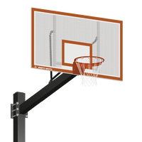 Jaypro Titan 72 in. Perforated Steel Basketball System - Flex Rim, Surface Mount, Black