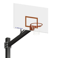 Jaypro Titan 60 in. Steel Backboard Basketball System - Flex Rim, Surface Mount, Black Powder Coated