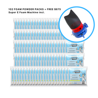 Partymachines 2 Super E Foam Machines with 120 FOAM POWDER PACKS