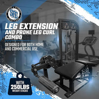 SFE Selectorized Leg Extension & Prone Leg Curl Combo Fitness Machine 250lb Weight Stack