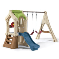 Step2 Play Up Gym Set full view - kids outdoor swing set and playhouse combo