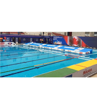 AntiWave 20M Inflatable Water Polo Backstop in white, fully inflated