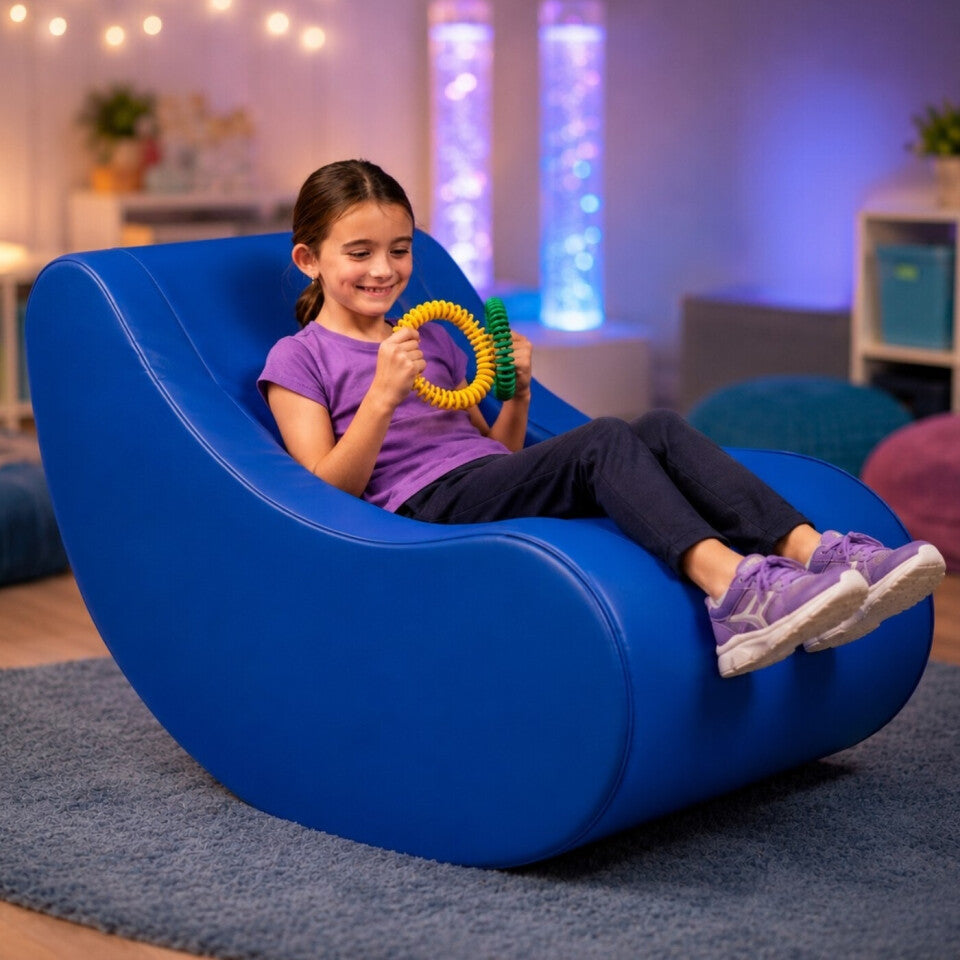 Jr Therapy Chair - vinyl-covered firm foam sensory rocking chair for toddlers and small adults