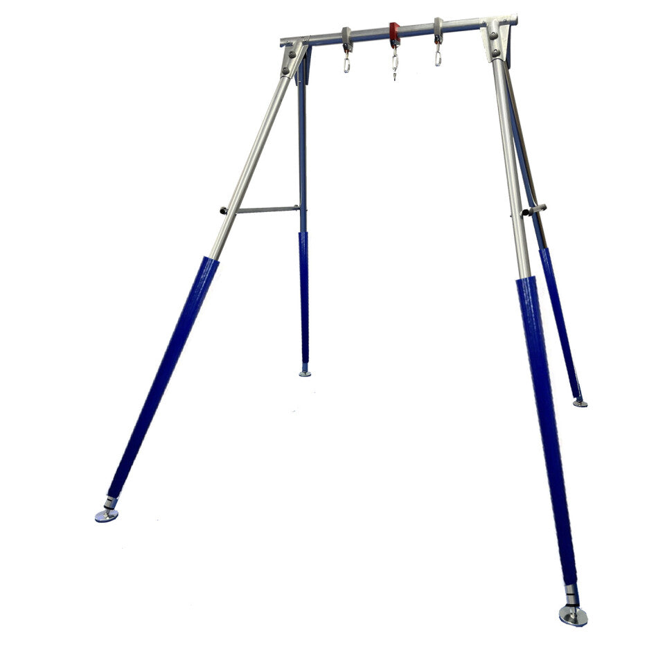 TFH Indoor Single Swing Frame Package - galvanized steel swing frame with glide, swivel, and leg covers for sensory therapy