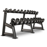 12-Sided Commercial Urethane Dumbbells (5-50 lb and 5-75 lb Sets) by XMARK