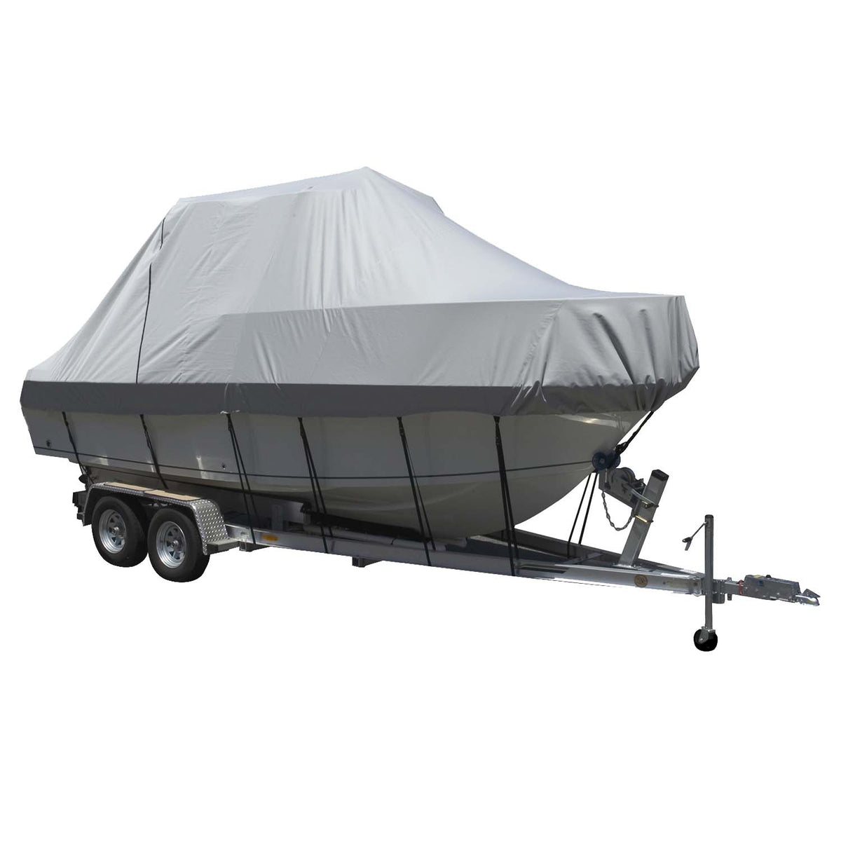Carver Sun-DURA Specialty Boat Cover for 28.5ft Walk Around Cuddy and Center Console Boats in Grey