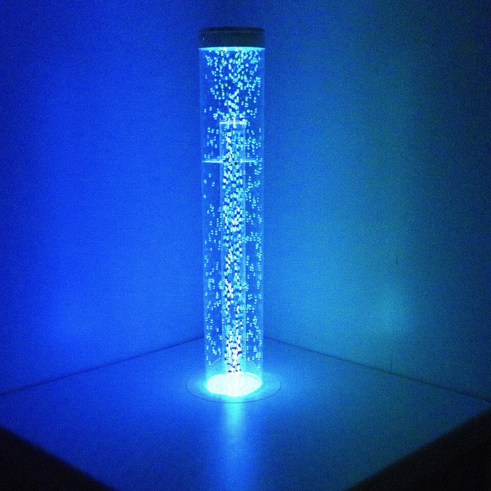 Calming Hurricane Tube full view - waterless sensory tube with color-changing lights