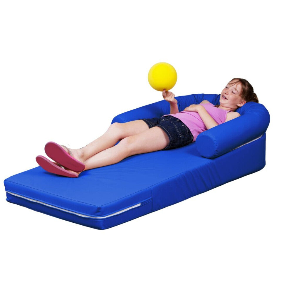 Vibroacoustic Long Easy Lounger in blue - full view