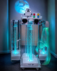Vecta Delight Waterless Mobile Sensory Station full view with Hurricane Tube, fiber optics, and acrylic mirrors