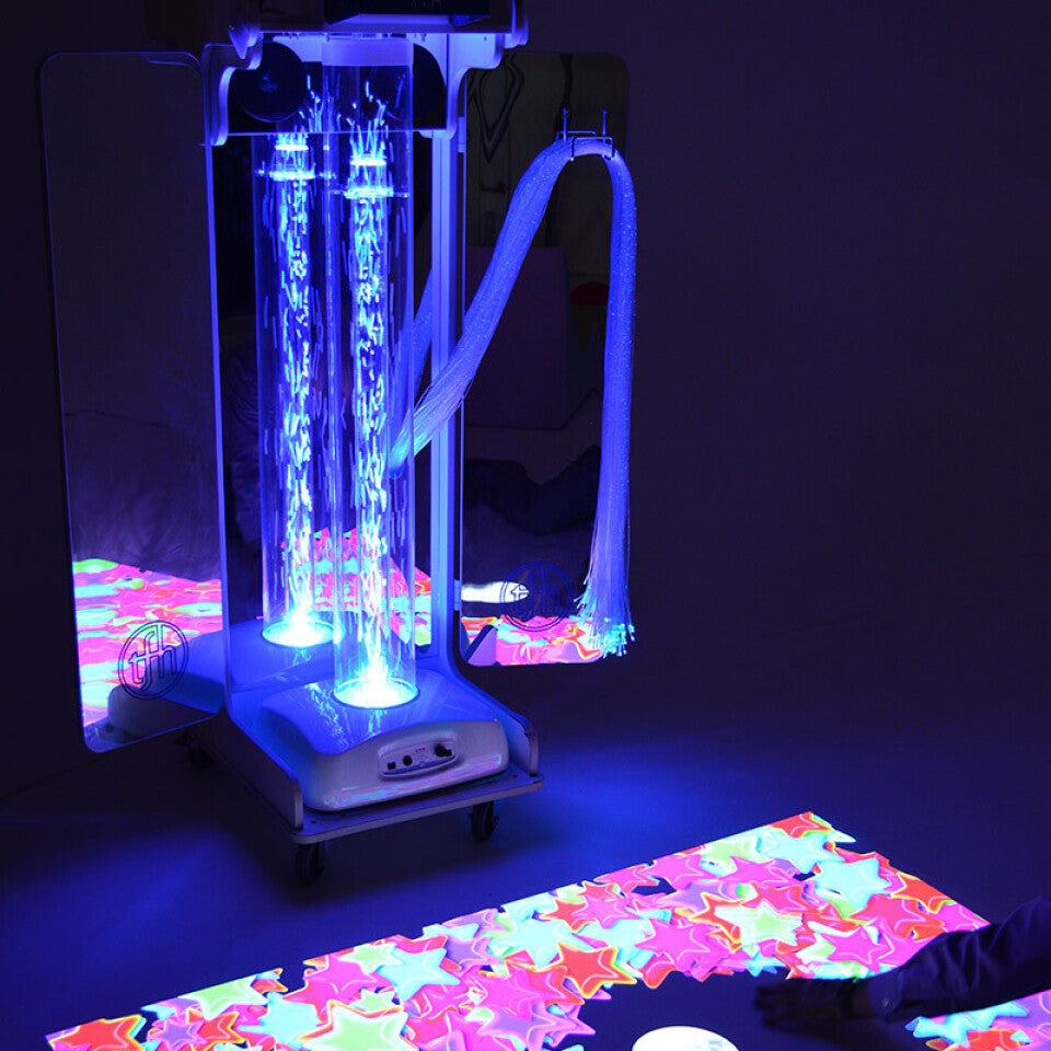 Vecta Budii Mobile Sensory Station with Bubble Tube and Budii Interactive Projector - full view