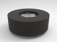 HPC Fire assembled metal fire pit enclosure in Java finish, outdoor patio setting