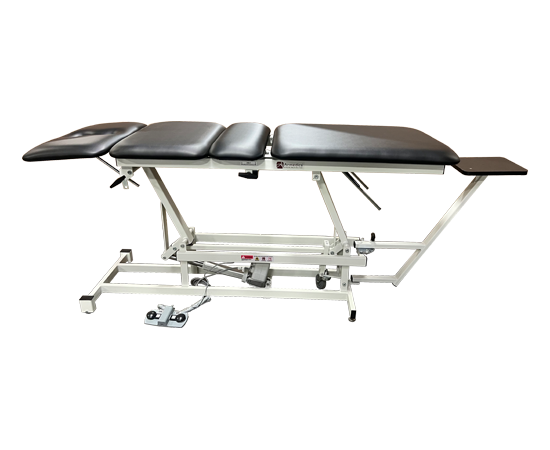 Armedica AM-400 Four-Section Traction Table with adjustable lumbar section and foot control pedal