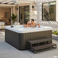 American Spas AMZ618L 6-Person 18-Jet Dual Voltage Plug and Play Lounger Hot Tub - White Shell
