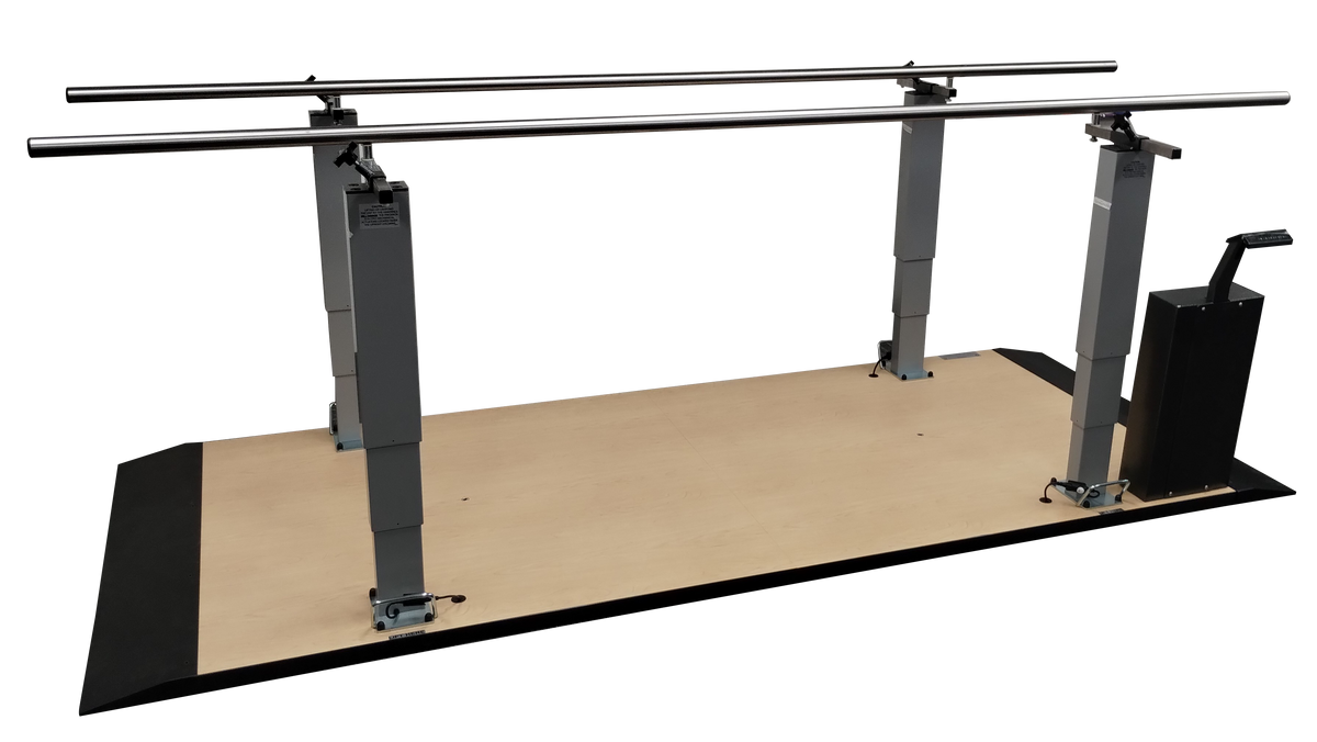 Armedica AM-TM700 10-foot electric platform mount parallel bars with end control panel - full view