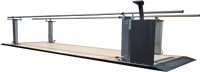 Armedica AM-TM703 15-foot electric height adjustable platform mount parallel bars with 3-piece slip-resistant platform and stainless steel handrails