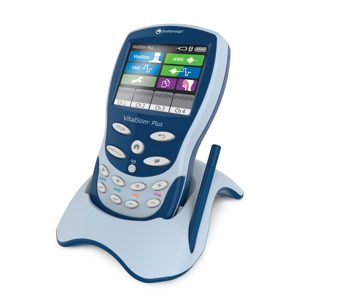VitalStim Plus electrotherapy and sEMG biofeedback device with stand and stylus