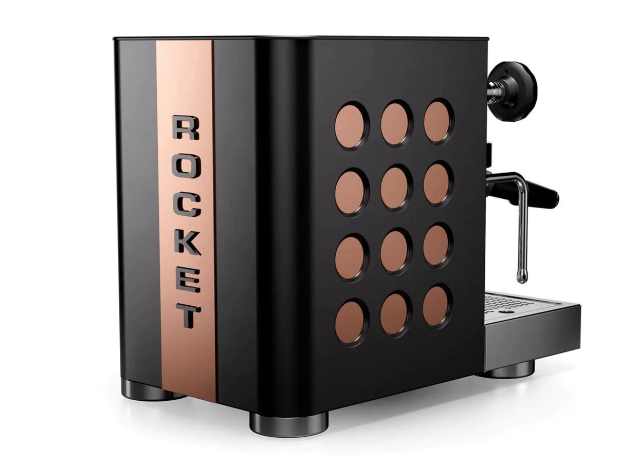 Rocket Espresso Appartamento TCA Espresso Machine in Black and Copper finish - front view