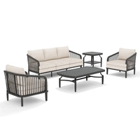 Asheville 5-Person Aluminum Patio Seating Set