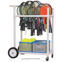 Champion Sports All Terrain ABS Racket Cart - heavy-duty ABS plastic with folding baskets and hanging racket rack