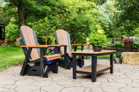 Timbercraft Poly Adirondack 2-foot glider chair in outdoor setting
