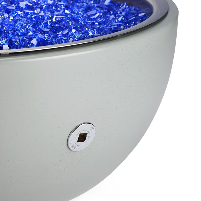 HPC Aluminum Spun Fire Bowl in Concrete finish with match-lit burner - outdoor fire feature