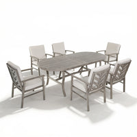 Amario 7-Piece Aluminum Outdoor Oval Dining Set with Sunbrella® Cushions