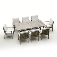 Amario 9 Pieces Outdoor Dining Set with Rectangle table & Aluminum Chair