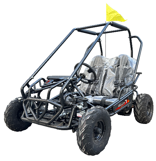 TrailMaster Apache 7 212cc Youth Go Kart in Black - Full Roll Cage and High-Back Seats