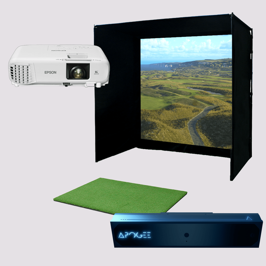 TruGolf APOGEE Golf Simulator with Starter 10 (2025) Enclosure - complete package montage