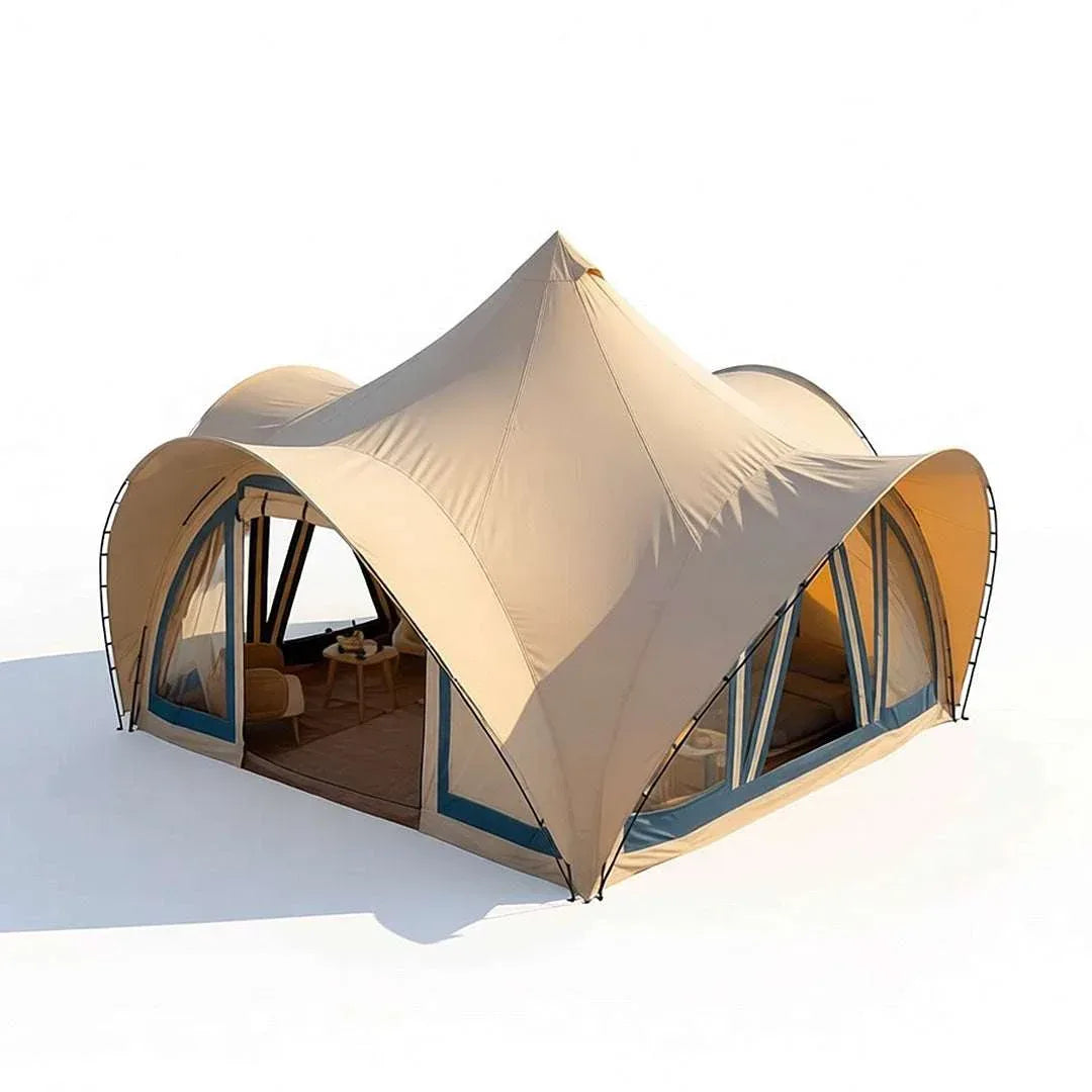 Trend Tents Asher Glamping Tent - main hero view of Thai-inspired arched canvas tent