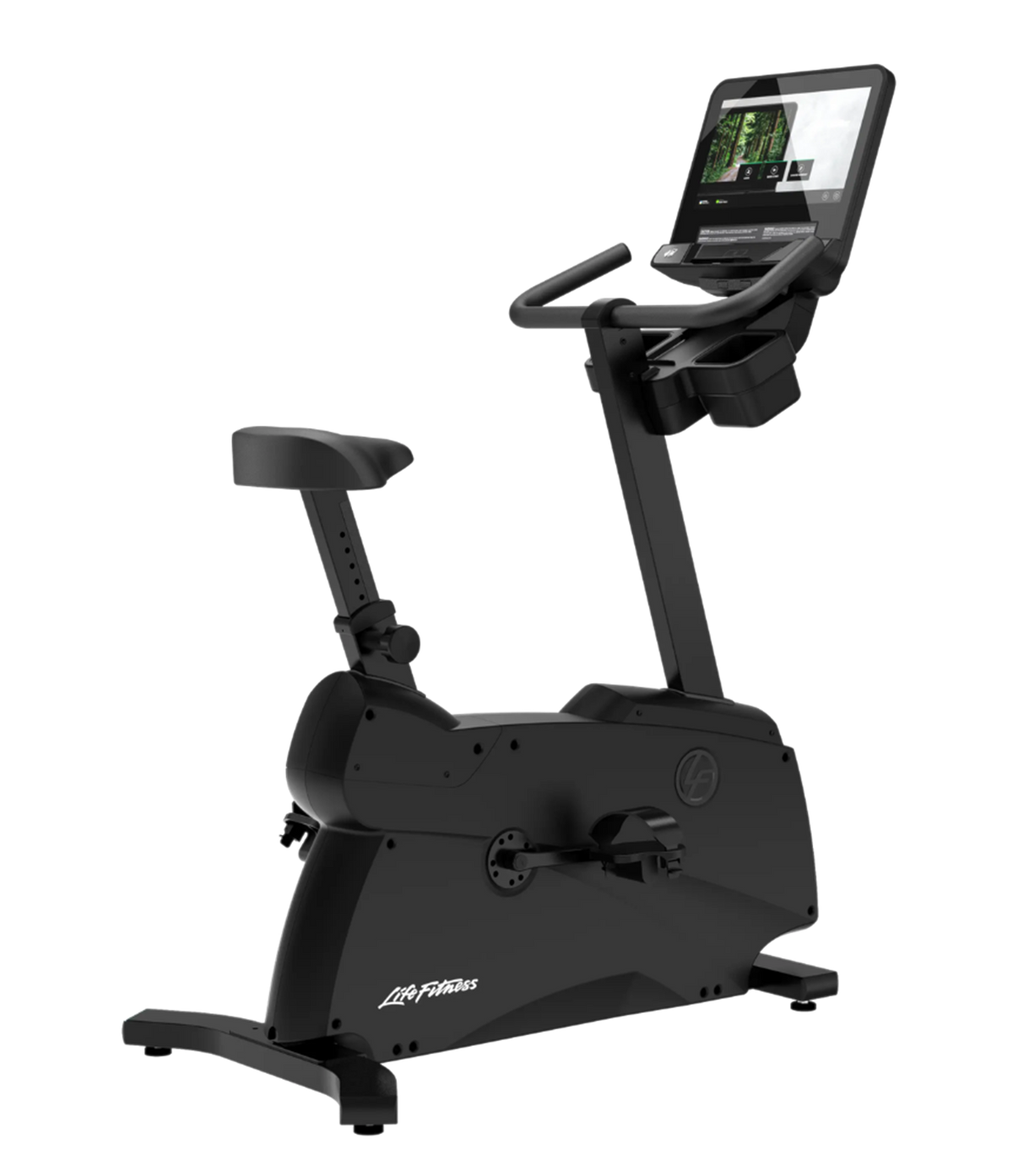 Life Fitness Atmos Upright Bike with SL Console in Smooth Charcoal finish