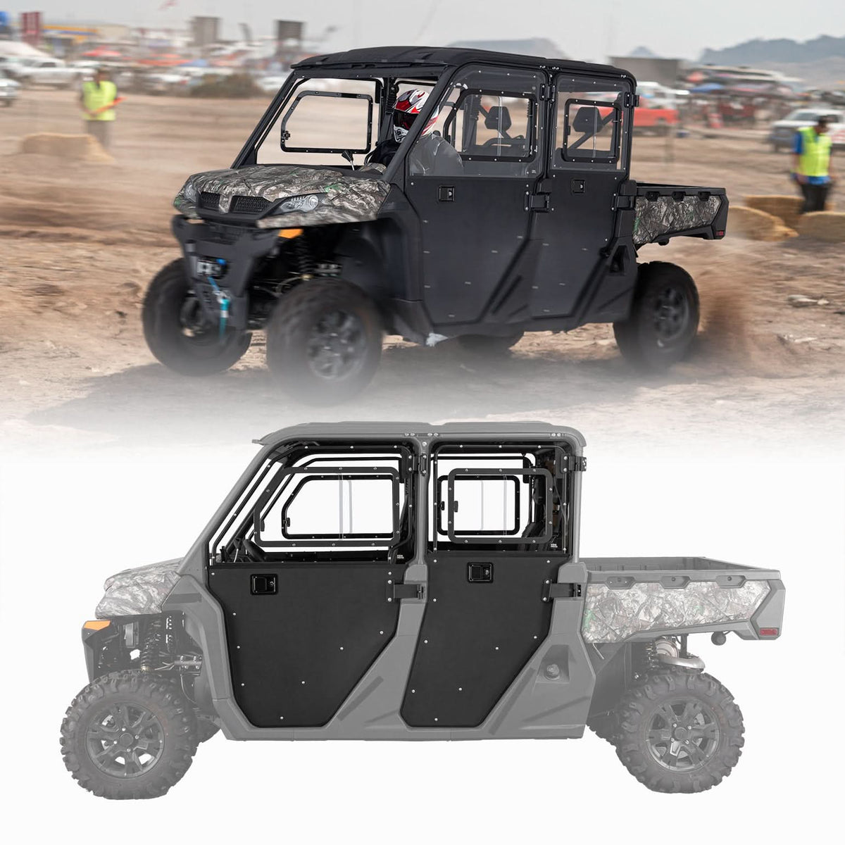 CFMOTO UForce 1000 XL Full Doors with Sliding Window - Black