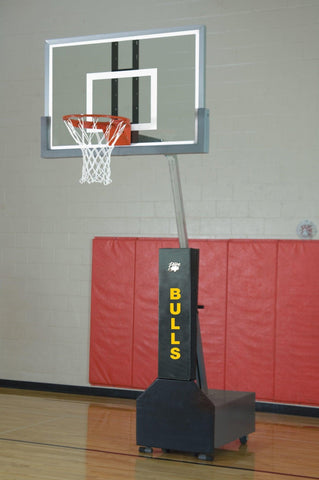 Image of Bison Club Court Super Glass Portable Adjustable Basketball Hoop