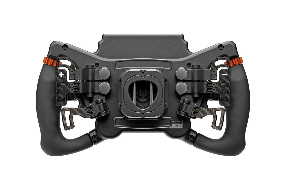 Simucube x BavarianSimTec Delta Pro SC sim racing wheel - front view